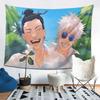 Happy Anime Duo Tapestry  Vibrant Wall Hanging for Bedroom and Living Room Decor Perfect Gift for Anime Fans