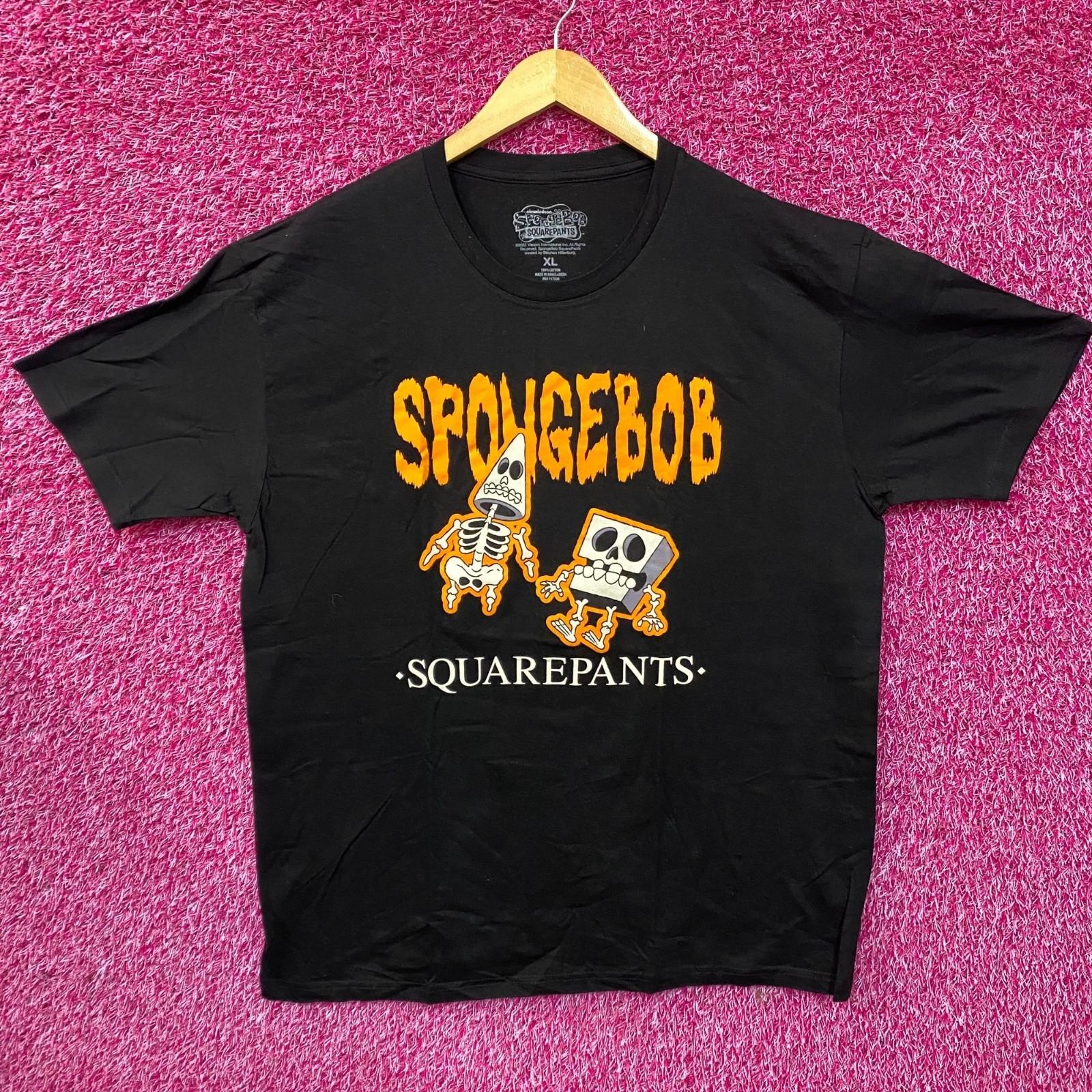 Nickelodeon Spongebob Squarepants Spongebob  Patrick Skeleton halloween T-Shirt XXXXL
