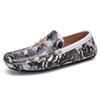 British Style Fashion Butterfly Printed Leather Loafers Men Breathable Skull Casual Shoes Men Flats Slip-on Driving Shoes Men