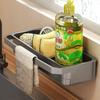 Kitchen Faucet Storage Rack Adjustable Hole-free Drain Rack With Drain Tray Sink Rack Wall-mounted Sponge Storage Shelf