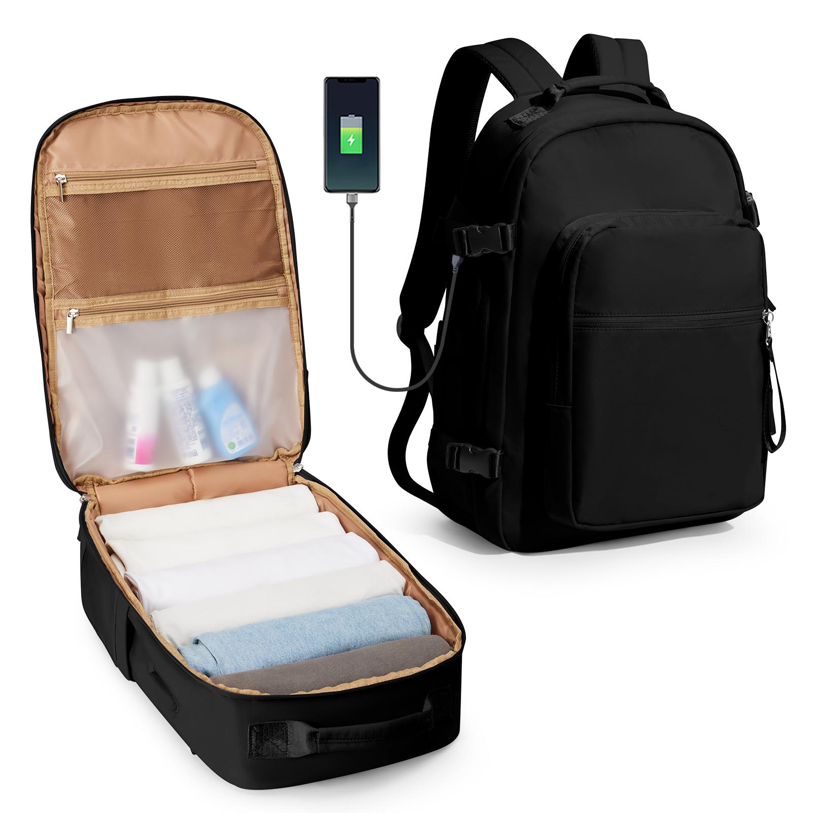 Travel Backpack Easyjet Cabin Backpack 45x36x20 Carry-Ons, Aeroplane15.6 inch Laptop Backpack, Waterproof Bussiness Backpack Men beige