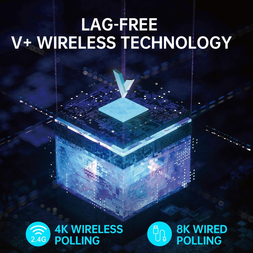 RAPOO VT9PRO4K Wireless Gaming Mouse, 26000DPI, 4K Polling, PAW3398 Sensor, Optical Mouse, 10 Programmable Buttons, 68g Lightweight, 180 Hours of