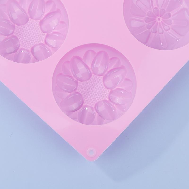 Silikonowa forma 3D z 6 wgłębieniami, 3 różne kształty kwiatów, do DIY, Fondant, Ciasta, Wyrabiania Mydła, Świec, Ciasta, Czekolady, Forma do Pieczenia