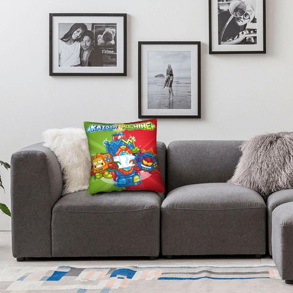 SuperThings Cartoon Square Pillow Case Super Zings Kindergarten Cushion Cover Customized Decorative Pillowcase for Home 40x40cm
