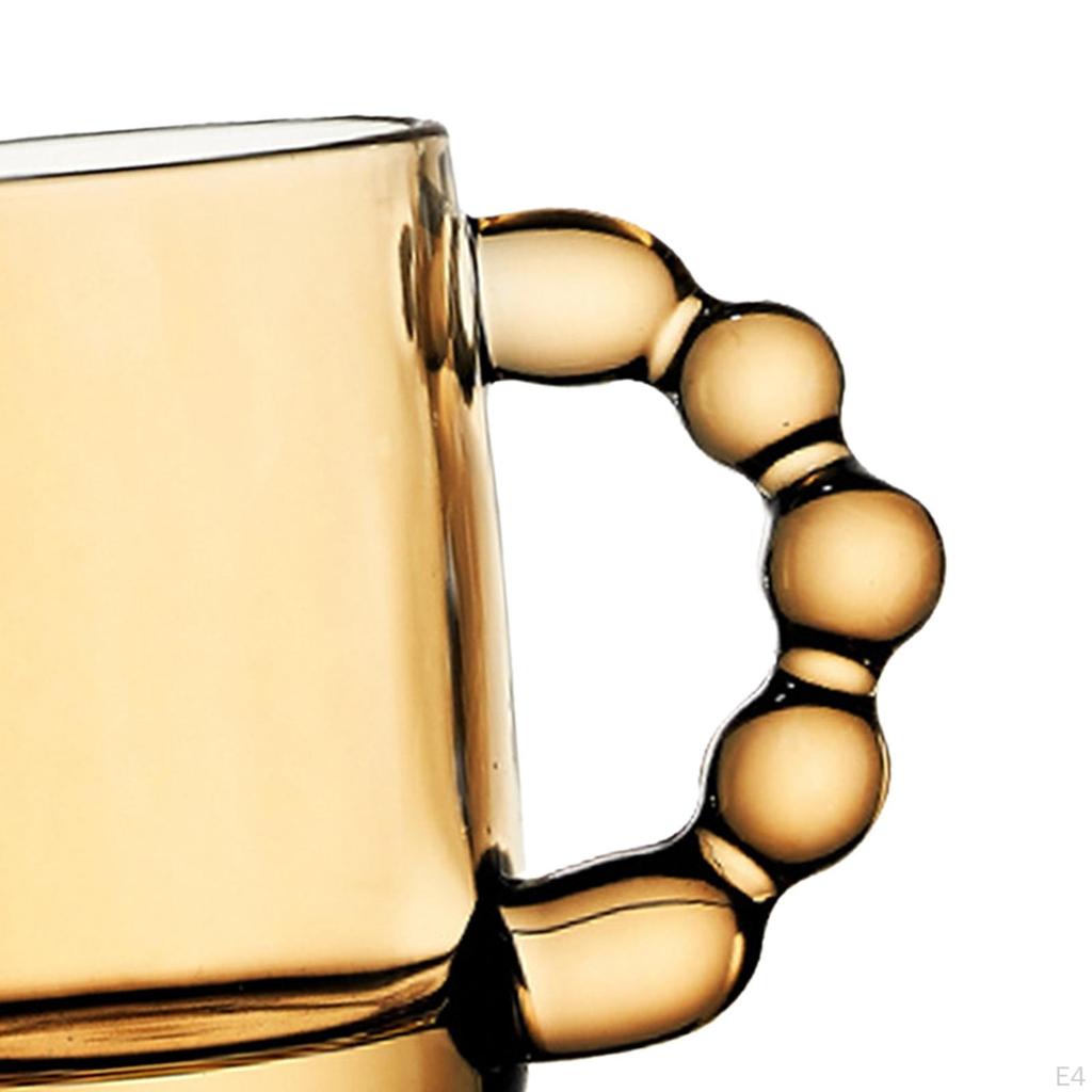 350ml Clear Glass Water Cup with Handle Drinkware Large Capacity Novelty Drinking