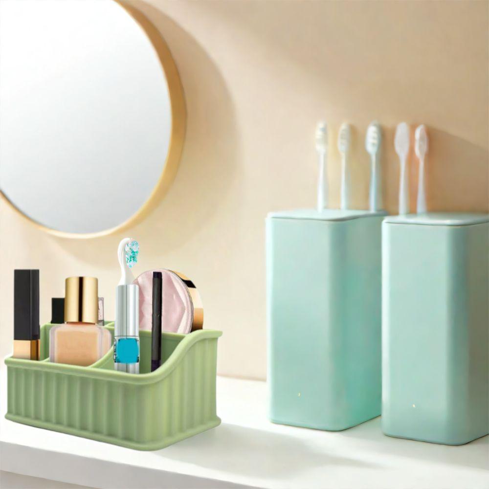 Detachable Silicone Toothbrush Storage Box Anti-Slip Toothbrush Toothpaste Organizer Bathroom