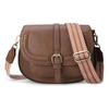 Hot-selling Hong Kong Style Retro Saddle Bag Women's Shoulder Messenger Bag European and American Versatile Women's Semi-round Bag Women