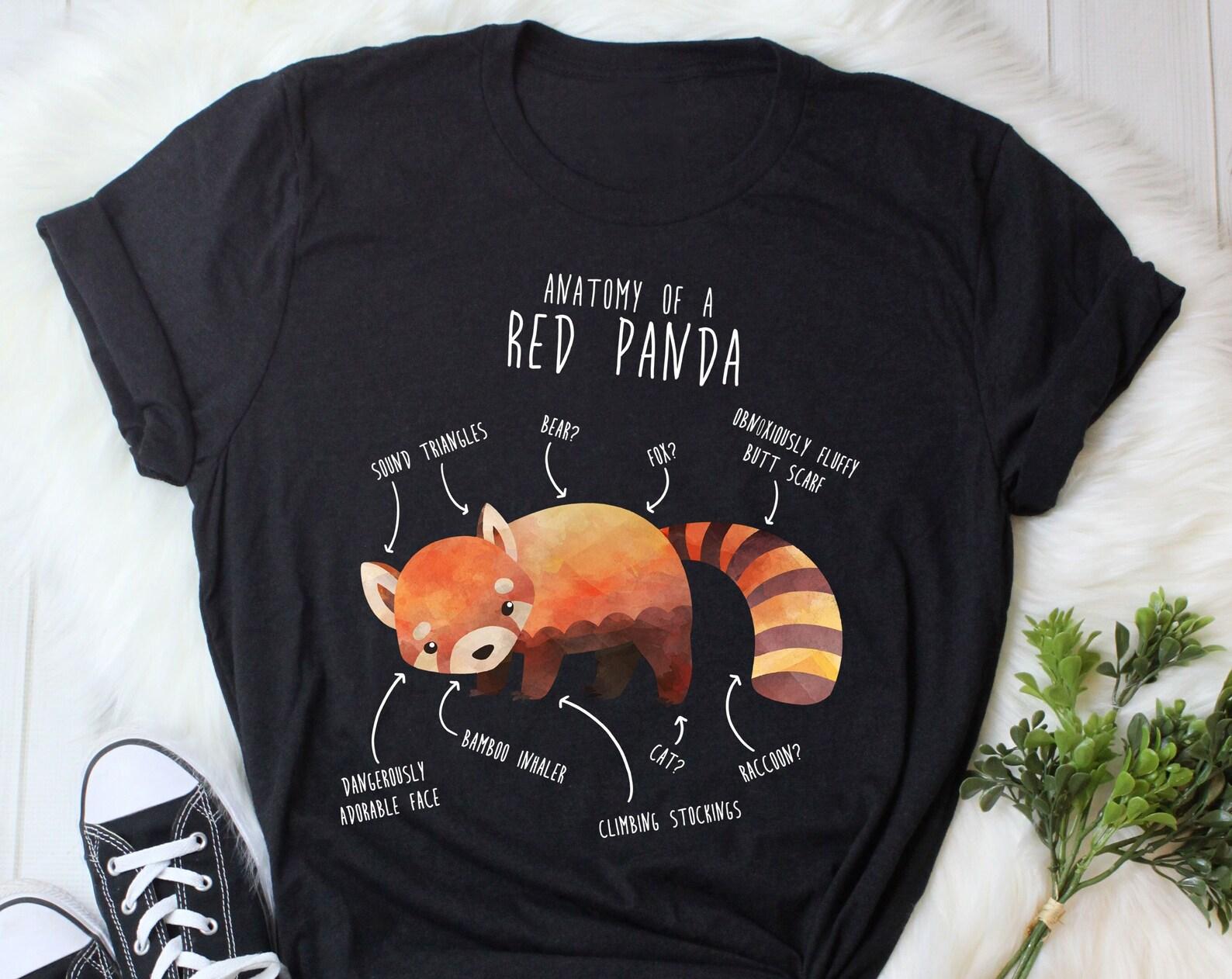 Funny Red Panda Shirt, , , Panda Lover Gift, Cute Wild Animal T-shirt, Zoo Keeper Tshirt, Zoologist Tee, Nature, Wildlife, Anatomy 110