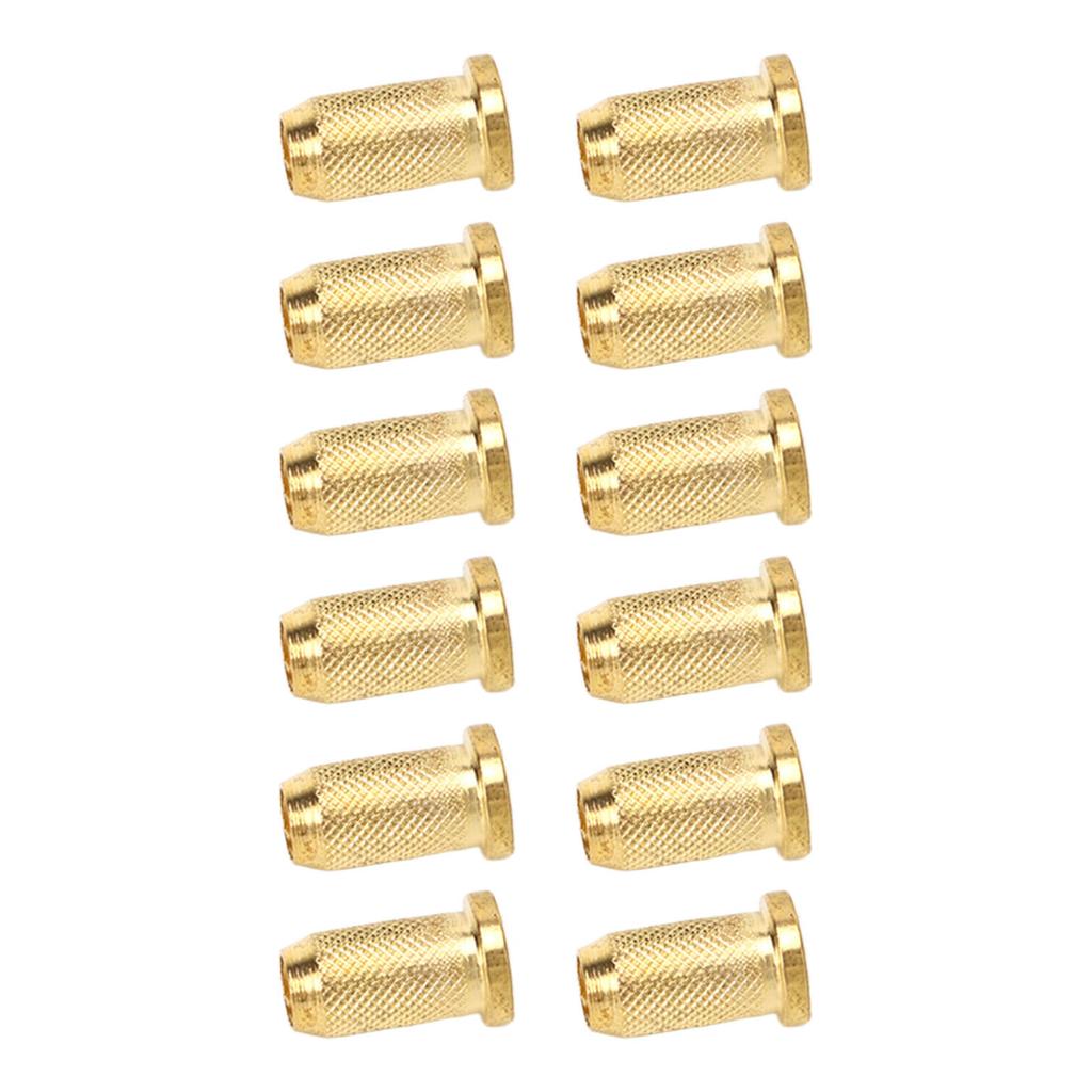 12PCS Guitar Bridge Body Through Ferrules Replacement Metal Electric Guitar String Bushings Gold