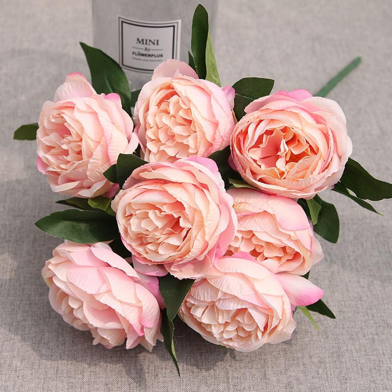 Silk Peony Artificial Flowers Wedding Decor With Realistic Design For Photography Props