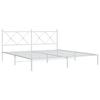 VidaXL Cadre de lit métal sans matelas et tête de lit blanc 183x213 cm 376556