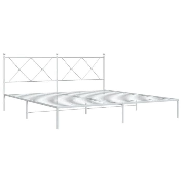 VidaXL Cadre de lit métal sans matelas et tête de lit blanc 183x213 cm 376556