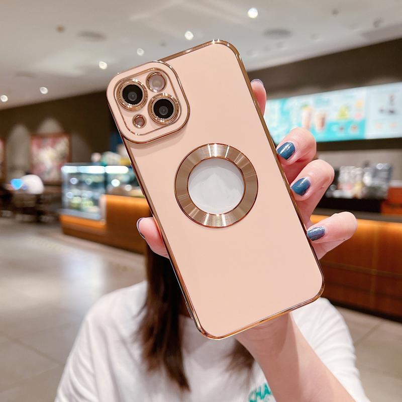 Luxury Phone Cover Colorful CD Lens Protector Hollow Soft Tpu Electroplated Phone Case for Iphone 14 Plus 13 15