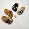Children's Cartoon Birkenstock Slippers: Cute Closed-Toe Spring Outdoor Shoes for Boys & Girls with Thick Soles.
