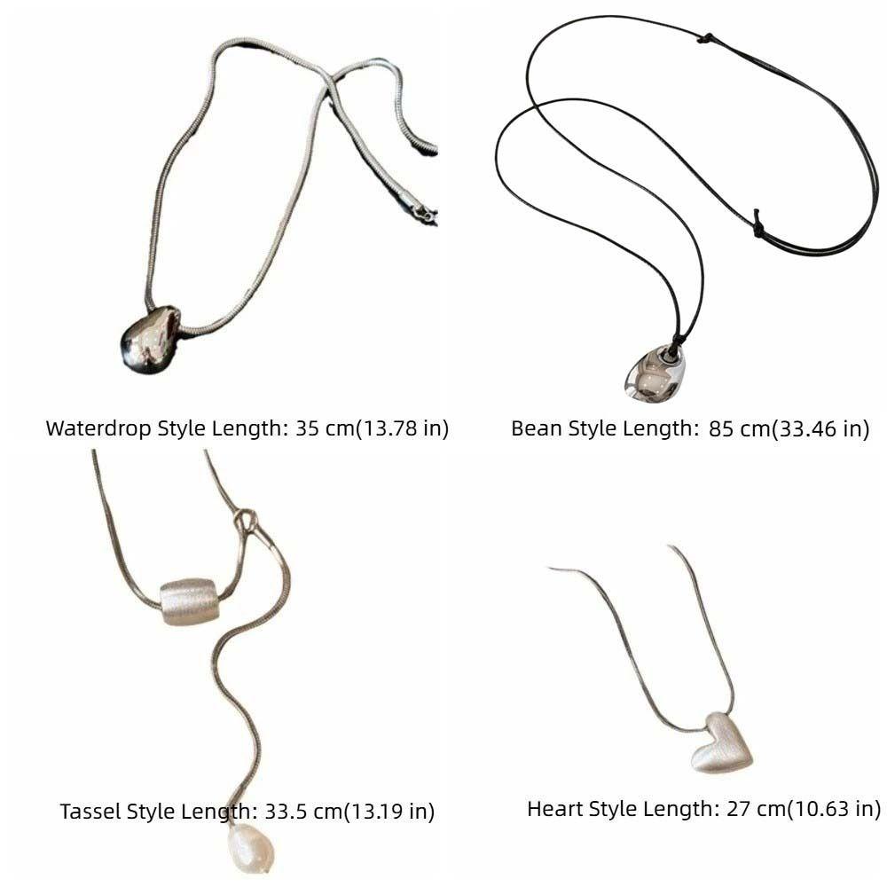 Adjustable Length Rope Clavicle Chain Zinc Zinc Alloy Heart Pendant Necklace Y2K Water Drop Necklace Party