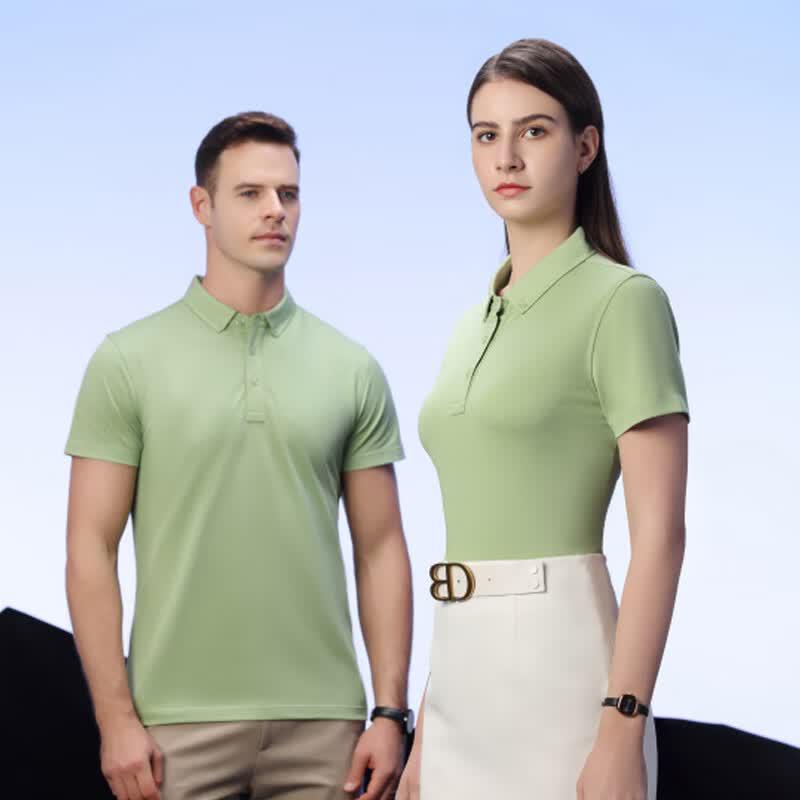 Unisex Solid Color Short Sleeve Polo Shirt