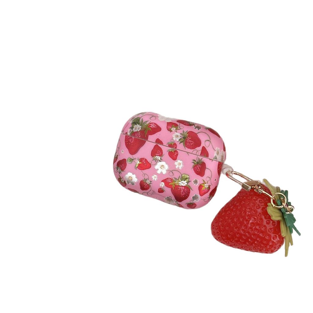 Gilt Full Garden Strawberry Airpodspro1 Bluetooth Headset Cover Is Suitable for Apple 1/1 Generation Semi-transparent Simple Wind Soft Shell