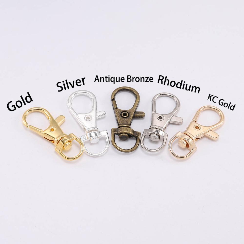 10Pcs/Lot Swivel Lobster Clasp Hooks Keychain Split Key Ring Connector for Bag Belt Dog Chains DIY Jewelry Making Findings
