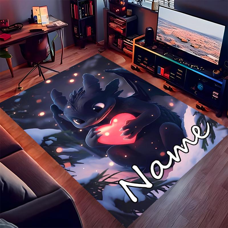 Custom Personalization How To Train Your Dragon Toothless Print Area Rug - Soft, Washable Non-Slip Indoor Mat,Living Room,Home&Office Decorative Rug