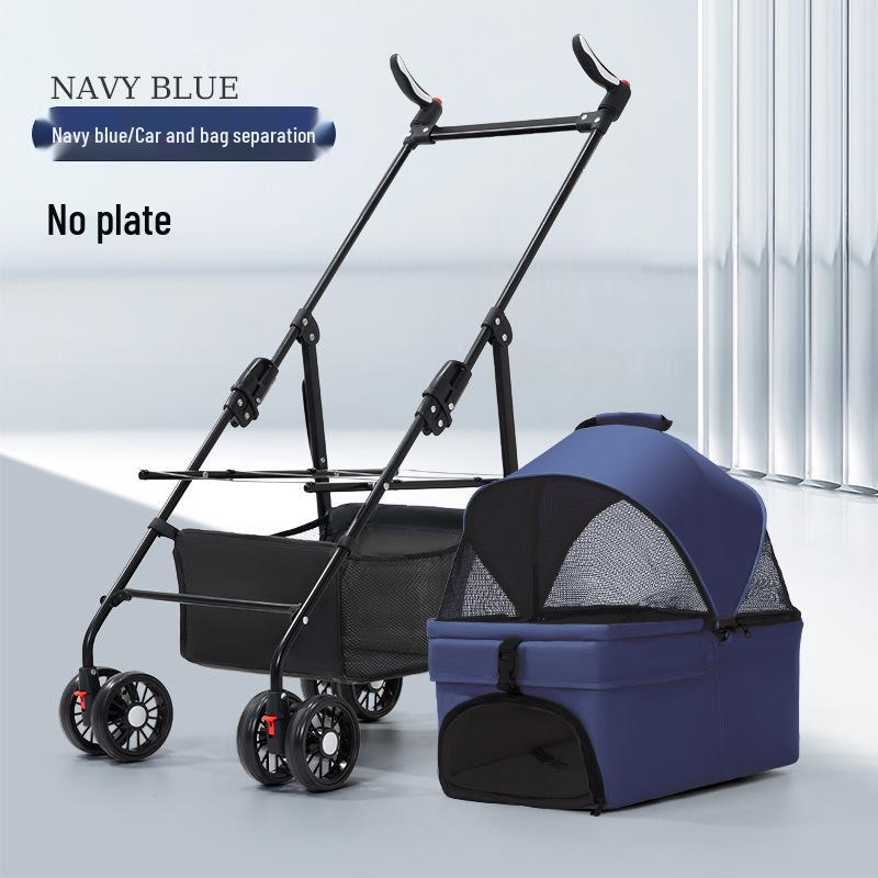 

Foldable Lightweight Pet Stroller with Detachable Basket for Dogs & Cats Rotating Handle Pet Stroller