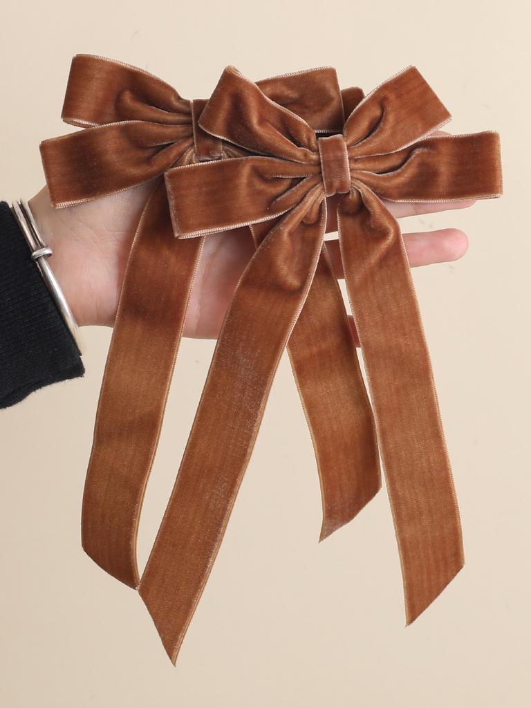 2Pcs Vintage Large Velvet Bow Hairpins for Women Double Layered Bow Hair Clips Korean Girls Hair Clip Barrettes Hair Accessories