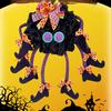 Halloween Spider Door Hanging Decoration with Bowknots Soft Cloth Cartoon Multi-legs Spider Wall Decor Wreath Party Supplies