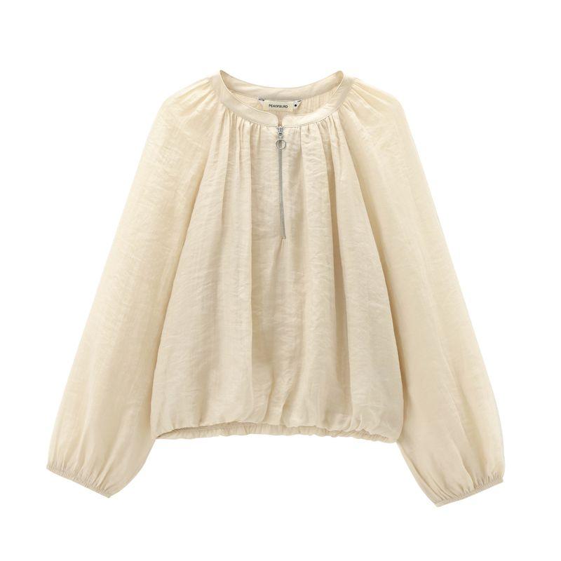 

Kaslead Новое поступление Женская одежда Модный стиль Модный Все-в-одном Повседневный Минималистичный Топы на молнии с длинным рукавом 4437249 Apricot L