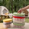 Egg Storage Box Refrigerator Organizer Stackable Plastic Food Containers With Lids Portable Handle Space Saving Kitchen Holder