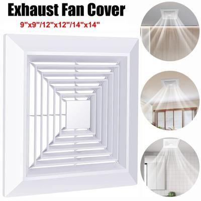 New With Spring Exhaust Fan Cover Square White Mounted Grille Replacement Accessories Bathroom