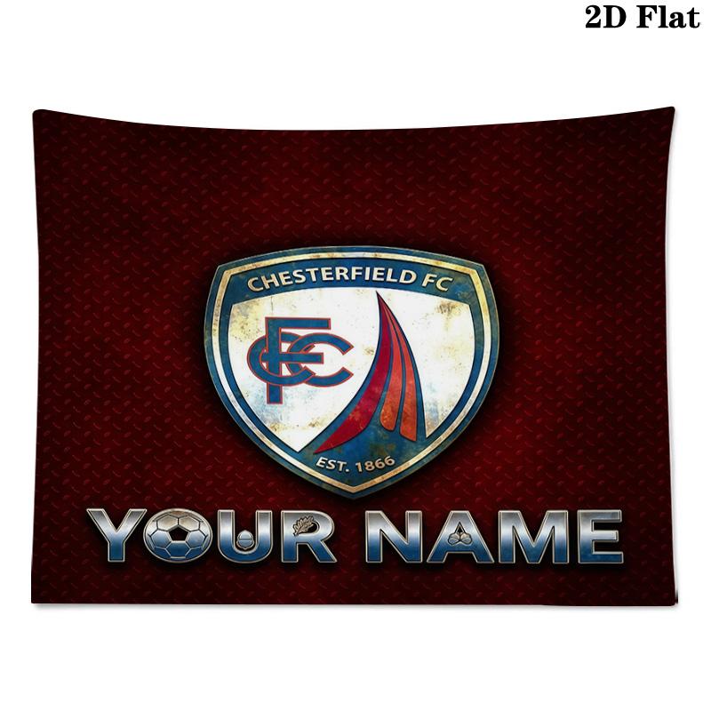 Custom Name Chesterfield F.C Printed Tapestry – Wall Hanging for Bedrooms, Dorms, and Home Decor