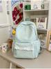 Schoolbag Japanese milk blue wave point girl backpack atmosphere lace lace gentle sweet sister travel photo small backpack