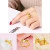 Chic Adjustable Butterfly Knot Ring In Gold Plated Brass For Women With A Cute Natural Style