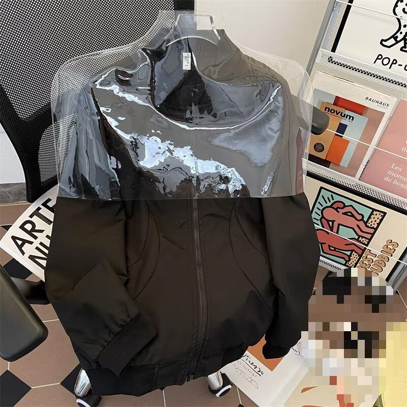 2024 Men's Trendy Retro Loose Solid Color Baseball Jacket for Spring & Autumn
