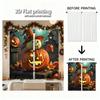 Piece Set High Definition Digital Printed Curtainshalloween Pumpkin Colorful Night Fallen Leaves Dark Backgroundhome Decora Curtain Polyester