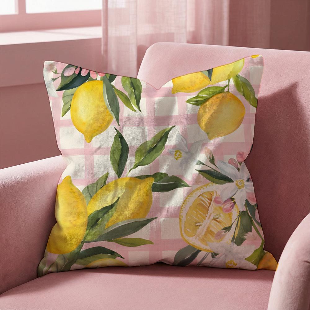 Tropical Fruit Texture Cushion Cover MultiScene Pillow Cover for Home Car Reversible Soft Durable for Daily Use