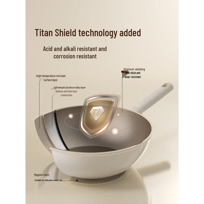 COOKER KING Titanium White Stir-fry Pan