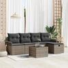 VidaXL 6-Piece Garden Sofa Set with Cushions Grey Poly Rattan 3358868