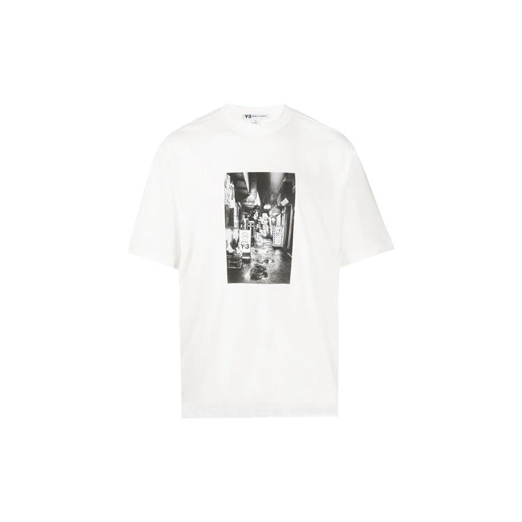 adidas Men s Y-3 SS20 Photo Printing Round Neck Short Sleeve White FT1373 M