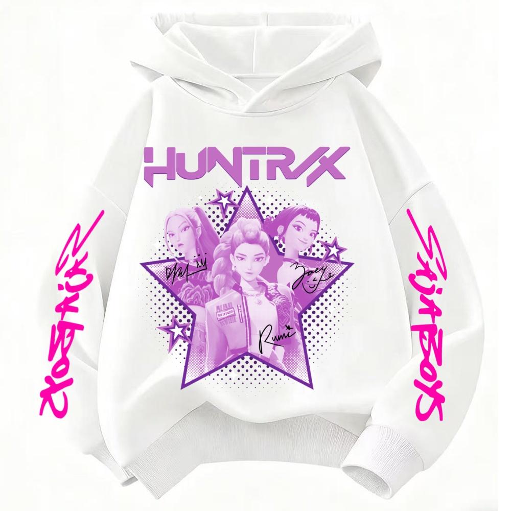 Felpa per Bambini KPop Demon Hunter Huntrix Autunno Ragazzi Ragazze Moda Street Pullover Abbigliamento per Bambini