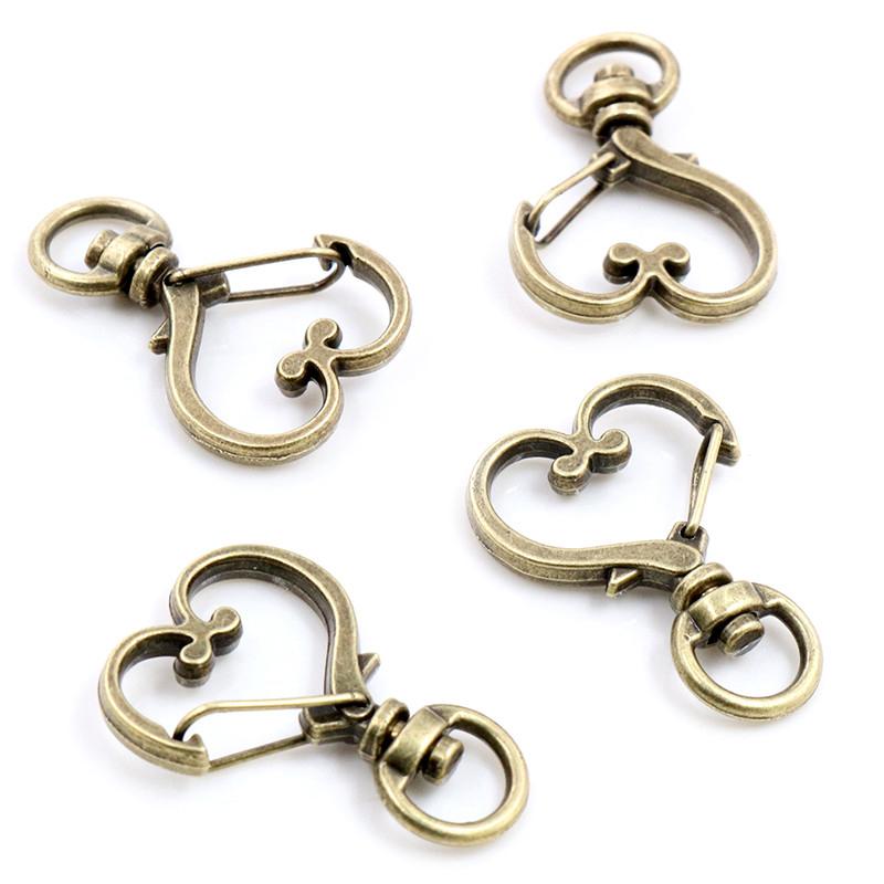 10pcs Cat Heart Snap Hook Trigger Clips Buckles For Keychain Lobster Lobster Clasp Hooks for Key Ring Clasp Jewelry Supplies