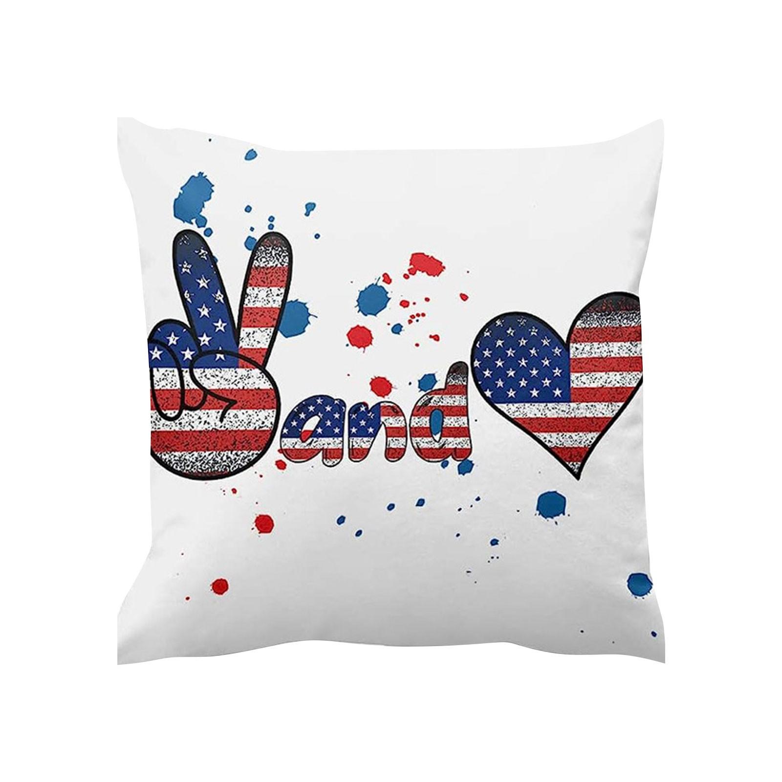 

Наволочка из льна с изображением Дня независимости Америки, украшение для дома, подушка для гостиной, спальни, чехол для подушки One Size