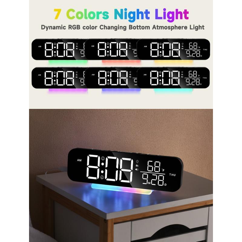 Fantasy Clock Table Clock Wall Clock with Vibrator Alarm Clock Color LED Digital