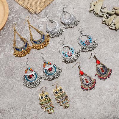 Retro Personality and Temperament Earrings, Women's Long Colored Tassel Earrings, Bohemian Ethnic Style Earring Gift