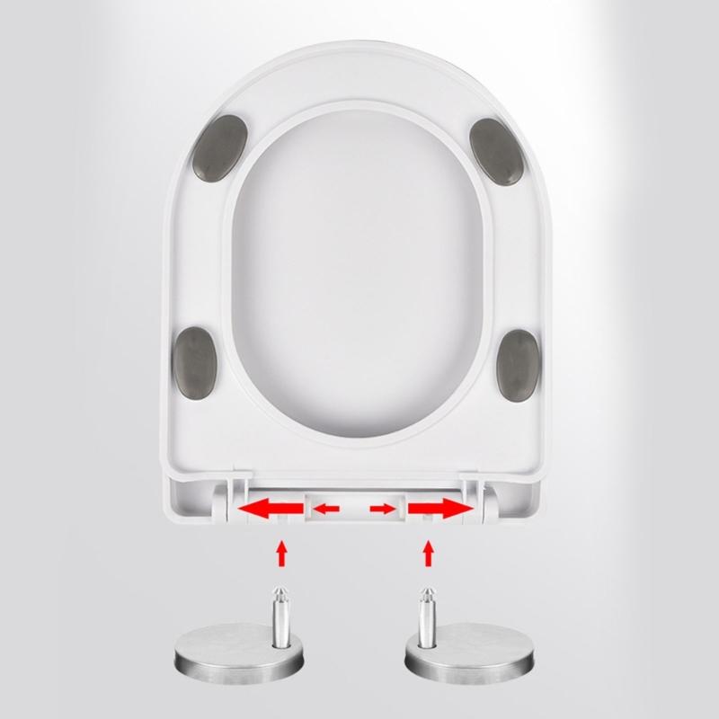 Universal Not Slip Toilet Seat Replacement Heavy Duty Quiet Slow Closing Designs Lid Case for Classical Toilet Models