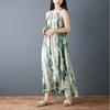 DIMANAF 2026 Plus Size Summer Women  Chiffon Floral Dress Elegant Fashion Lady Sundress Long Dress Casual Sleeveless