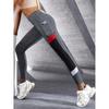 Legíny na jógu zeštíhlující kontrastní barvu, prodyšné kalhoty na jógu s vysokým pasem zvedající zadek, dámské aktivní oblečení široký pás
