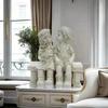 Decorazione Giardino Scultura Tenera Bambini Che Si Baciano Sulla Panchina Decorazione Soggiorno Giardino Fatato Figure Decorative