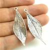 10PCS Silvery Plant Leaf Charming Pendants DIY Vintage Jewelry for Necklace Bracelet Making Accessaries
