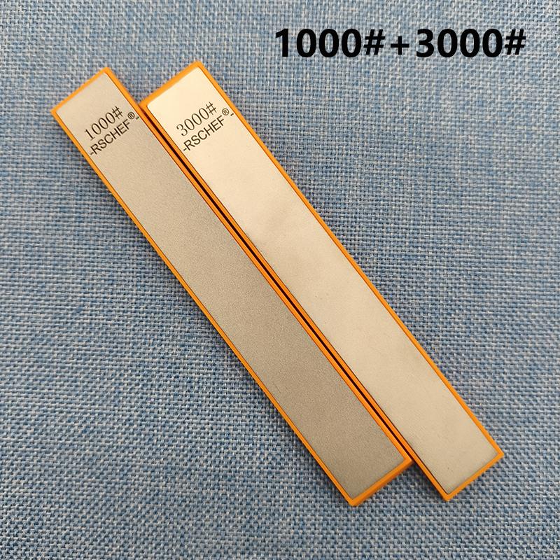 RSCHEF 2pcs set Diamond Sharpening Stones Set - Multi-Grit Knife & Tool Sharpener with Angle Guide for Outdoor/Kitchen Use