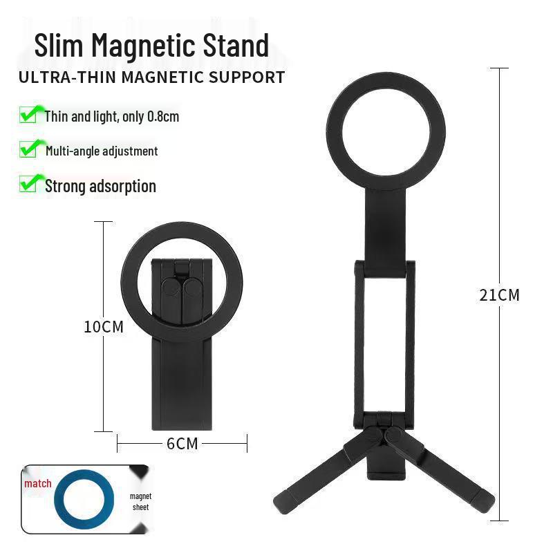 Rotating Aluminum Magnetic Phone Holder & Tripod Stand